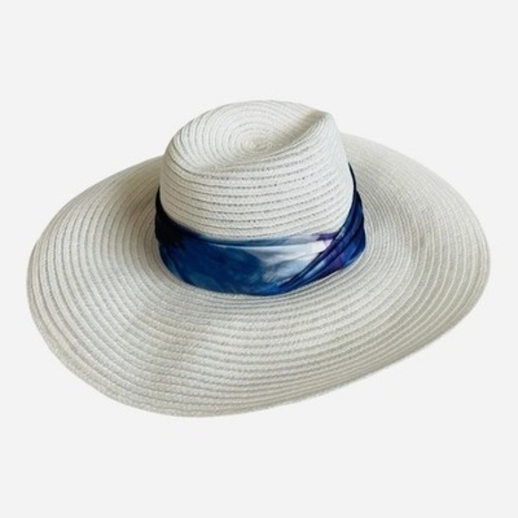Eugenia Kim Cassidy Satin Trim Fedora Sun Hat Hemp Blend White Womens One Size main image 4